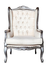 Fototapeta na wymiar Classic vintage white chair isolated