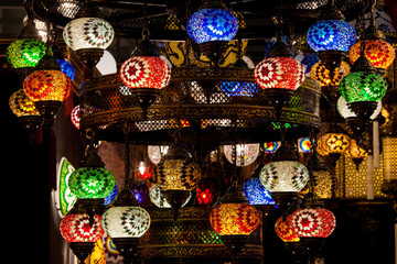 Turkish decorative lamps on Grand Bazaar in Istanbul