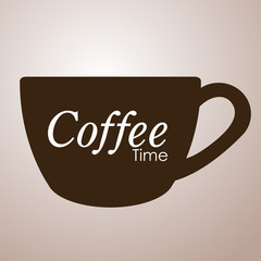 Icono plano Coffee Time sobre fondo degradado #5