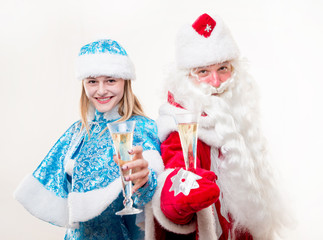 Santa Claus with smiled woman