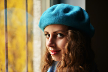 Young woman wearing beret