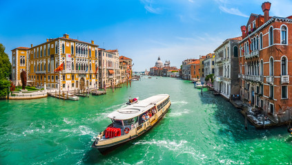 Famous Grand Canal and Basilica Santa Maria della Salute, Venice, Italy