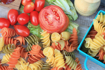 dried italian pasta colorful