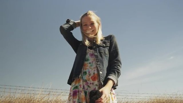 Authentic hipster girl enoying the outdoors