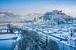 Historic city of Salzburg in winter, Austria