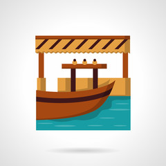Obraz premium River dock flat color vector icon