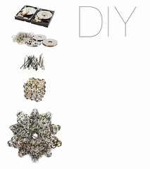 DIY handicraft artistic project from old scrap hard drives