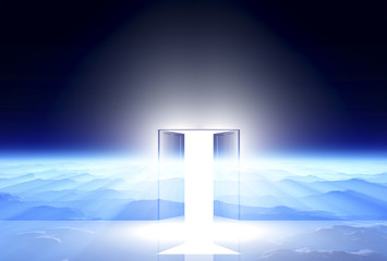 光が射し込むドア