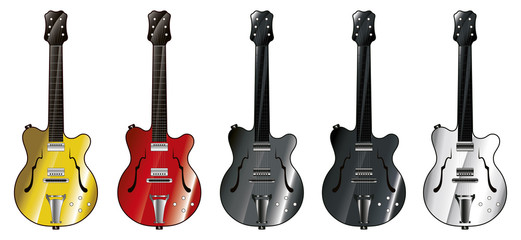 set of guitars