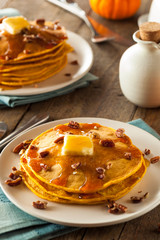 Homemade Pumpkin Pancakes with Butter