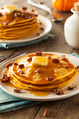 Homemade Pumpkin Pancakes with Butter
