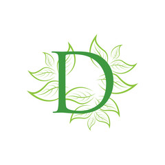 letter leaf green logo icon