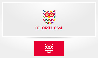 Fototapeta premium Colorful Owl Logo