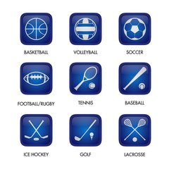 Sports icons blue