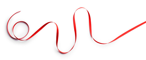 Red ribbon isolated on white