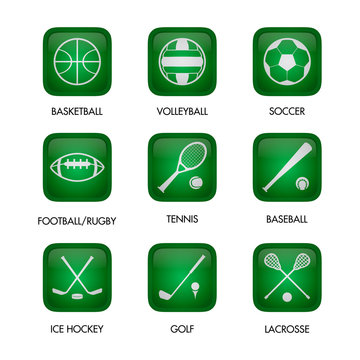 Sports icons green
