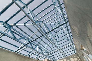 Structure of steel roof.