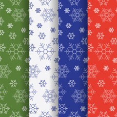  Set of winter holiday seamless patterns