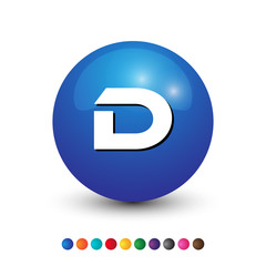 letter 3d circle logo icon