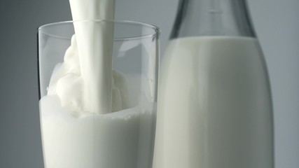 Pouring milk into glass shooting with a high speed camera. - Powered by Adobe