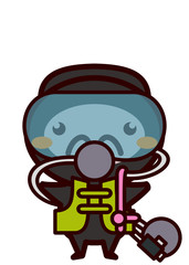 スキューバダイビングをする動物シリーズ