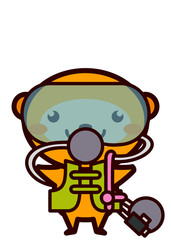 スキューバダイビングをする動物シリーズ