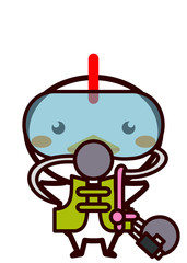 スキューバダイビングをする動物シリーズ