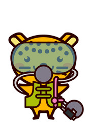 Obraz premium スキューバダイビングをする動物シリーズ