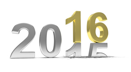 2015-2016 change new year 2016 isolated