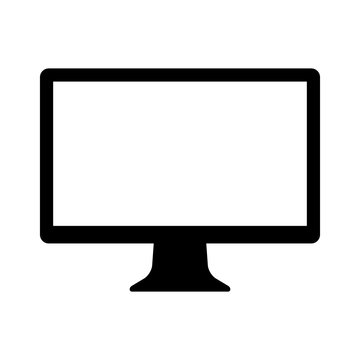 Computer monitor screen flat icon for apps and websites