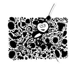 Funny monkey for your design