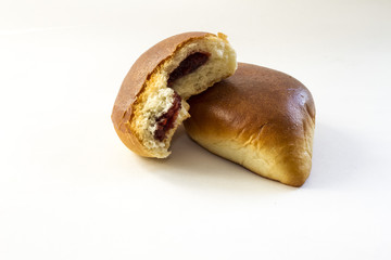 baked cake with jam