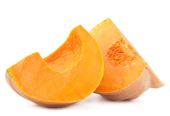 Pumpkin vegetable part on white