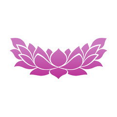 Lotus flower tattoo icon for zen yoga spa and meditation