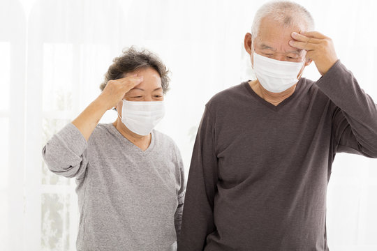 Senior Couple With Protective Face Mask