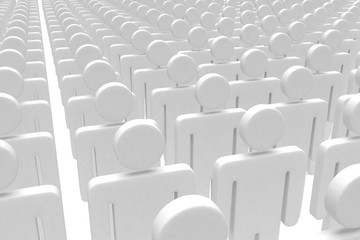 group of people figures on white background