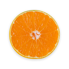 Fototapeta na wymiar slice of orange isolated on white background with clipping path