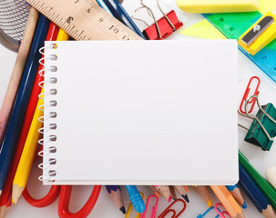 office and school supplies background
