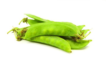 Sugar Pea, snow pea on white background
