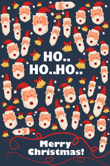 Santa in Merry Christmas holiday greeting