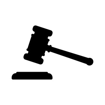 Gavel, the hammer of law and justice flat icon