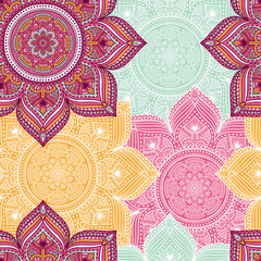 Ethnic floral seamless pattern