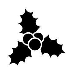 Christmas mistletoe flat icon for apps and websites