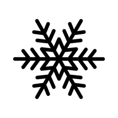 Fotobehang Perfect winter snowflake with star line art icon for apps and websites © martialred