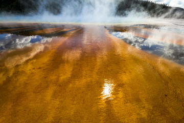 Grand Prismatic Spring Pool in Yellowstone