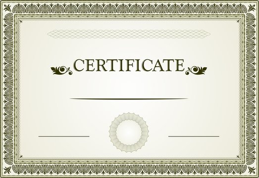Certificate borders and template design