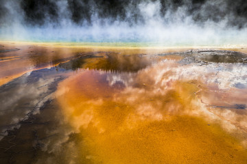 Grand Prismatic Spring Pool in Yellowstone