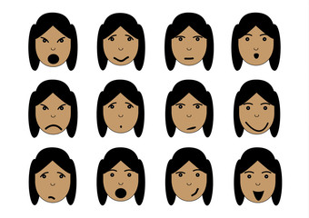 Girl face emotions