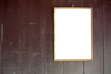 Photo frame on vintage wooden texture