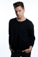 Fototapeta premium interesting man posing in studio 